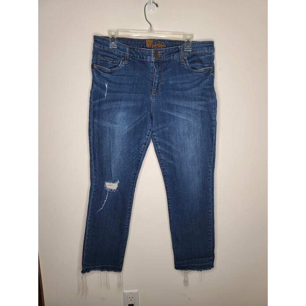 KUT from the Kloth distressed crop denim jeans with raw hem - 12